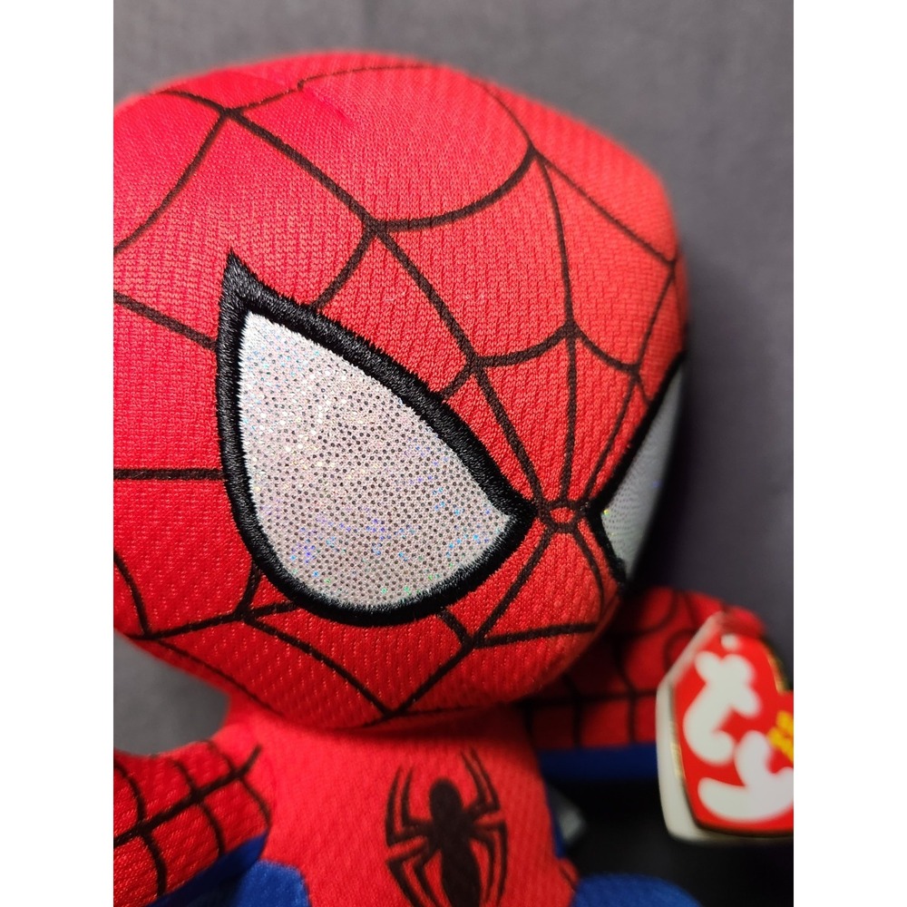 Spider-Man Beanie Babies TY 6" Marvel Plush Toy with Tags BRAND NEW Mint‎ Cond - Picture 8 of 15